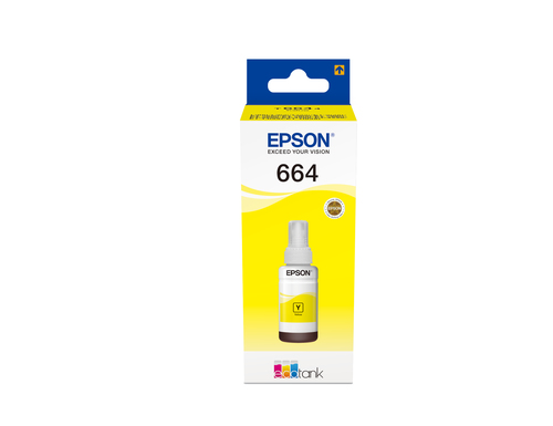 Epson T6644 - 70 ml - jaune - original - recharge d'encre - pour EcoTank ET-14000, ET-16500, ET-2500, ET-2550, ET-2600, ET-2650, ET-3600, ET-4500, ET-4550