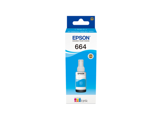 Epson T6642 - 70 ml - cyan - original - recharge d'encre - pour EcoTank ET-14000, ET-16500, ET-2500, ET-2550, ET-2600, ET-2650, ET-3600, ET-4500, ET-4550 