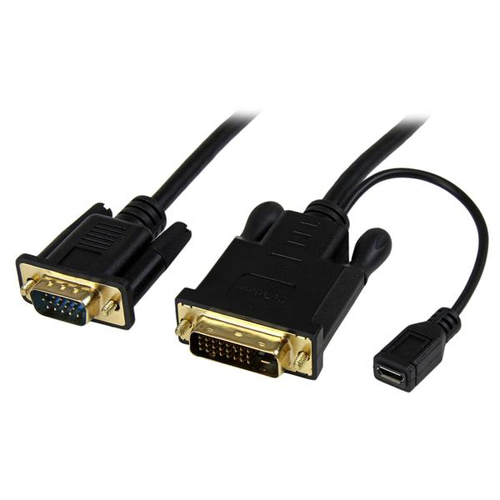 StarTech.com Câble adaptateur DVI vers VGA de 91cm - Convertisseur actif DVI-D vers VGA HD15 - M/M - 1920x1200 - Noir - Convertisseur vidéo - DVI - VGA - noir 