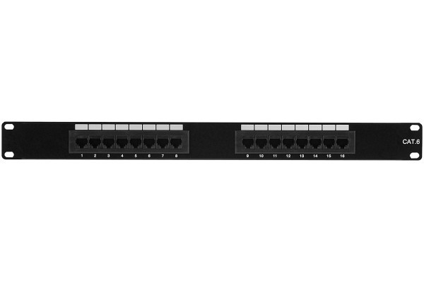 Panneau de brassage 19" 1U 16 ports CAT6 UTP 