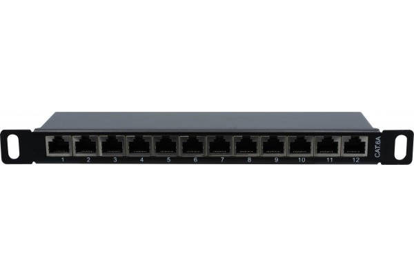 PANNEAU 10" 0,5U 12 PORTS CAT6A STP 