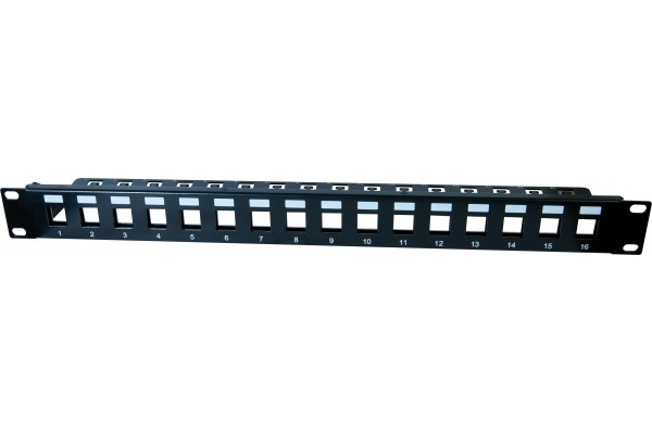 DEXLAN Panneau 1U 16 ports STP keystone avec support cables 