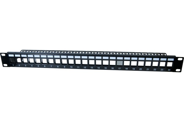 DEXLAN Panneau 1U 24 ports STP keystone avec support cables 