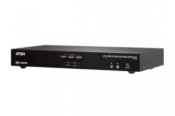 ATEN CS1842 KVM Double ecran HDMI 4K/USB 3.0 2 Ports + audio 