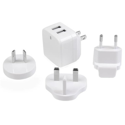 StarTech.com Chargeur mural USB à 2 ports - Haute puissance 17W / 3,4A - Chargeur de voyage international - Adaptateur secteur USB - Blanc - Adaptateur secteur - 17 Watt - 3.4 A - 2 connecteurs de sortie (USB) - blanc - pour P/N: USBLT1MWS, USBLT2MBR, USB