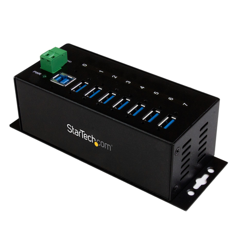 StarTech.com Hub USB 3.0 industriel à 7 ports - Concentrateur USB 3.0 avec protection contre ESD (DES) - Concentrateur (hub) - 7 x SuperSpeed USB 3.0 - Montage sur rail DIN, fixation murale - Tension CC - pour P/N: ITB20D3250, USB312SAT3CB, USB315CB2M, US 