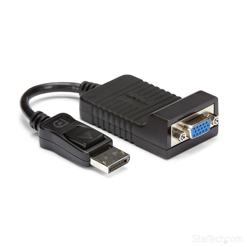 StarTech.com Adaptateur vidéo DisplayPort vers VGA - Convertisseur DP vers HD15 - M/F - 1920x1200 - Noir - Carte d'écran - DisplayPort (M) pour HD-15 (VGA) (F) - 25 cm - verrouillé - pour P/N: DK30C2DAGPD, MST14DP123DP, TB32DP14, TB32DP2T, TB3DK2DPM2, TB3