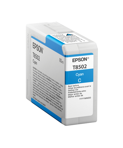Epson T850200 - 80 ml - haute capacité - cyan - original - cartouche d'encre - pour SureColor P800, P800 Designer Edition, SC-P800 