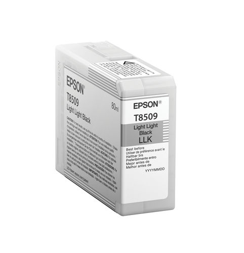 Epson T8509 - 80 ml - noir clair - original - cartouche d'encre - pour SureColor P800, P800 Designer Edition, SC-P800 - disponible 15 jours 