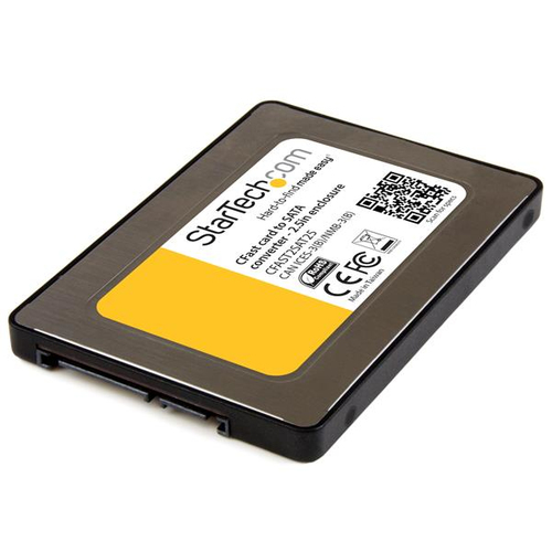 StarTech.com Adaptateur carte CFast vers SATA avec boîtier de 2,5" - Convertisseur carte mémoire CFast - SATA III 6 Gb/s - Contrôleur de stockage - 1 Canal - CFast Card - SATA 6Gb/s - noir, argent - pour P/N: BRACKET125PT, BRACKET125PTP, BRACKET225PT, BRA 