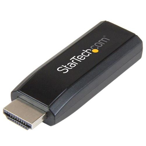 StarTech HDMI to VGA Adapter - Aux Audio Output - Compact - 1920x1200 - HDMI to VGA (HD2VGAMICRA) - Convertisseur vidéo - HDMI - VGA - noir 
