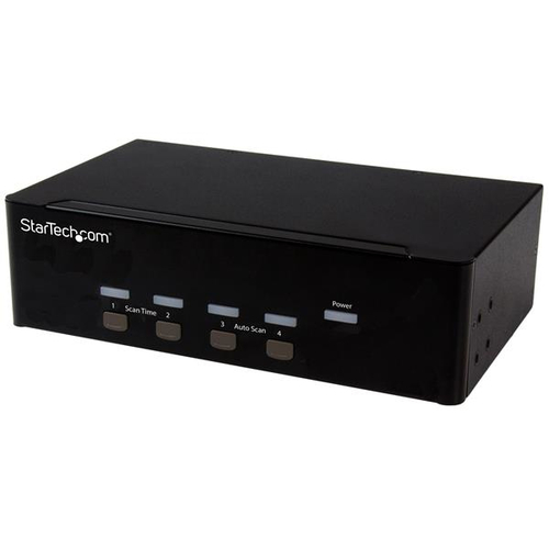 Startech Switch KVM USB double VGA à 4 ports - Commutateur écran clavier souris avec hub USB 2.0 à 2 ports et audio - Commutateur écran-clavier-souris/audio/USB - 4 x KVM / audio / USB - 1 utilisateur local - de bureau - pour P/N: SV431RACK, SVA12M2NEUA, 