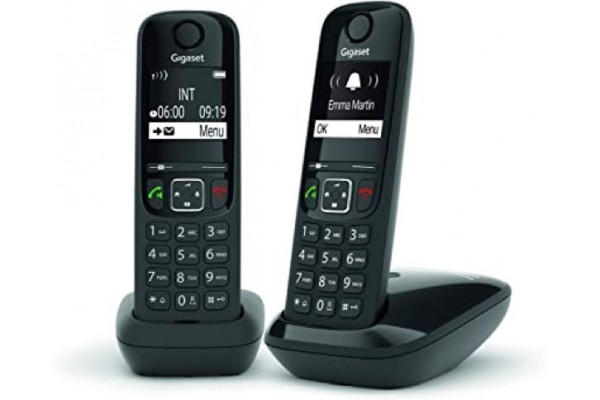 Gigaset AS690 DUO téléphone DECT noir - base + 2 combinés 