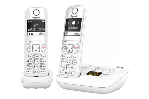 Gigaset AS690A DUO tél.DECT + REP - base + 2 combinés blancs 