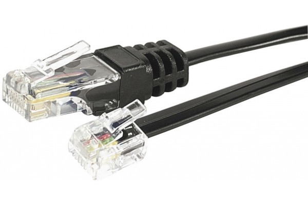 Cordon téléphonique RJ11 / RJ45 noir - 3 m 