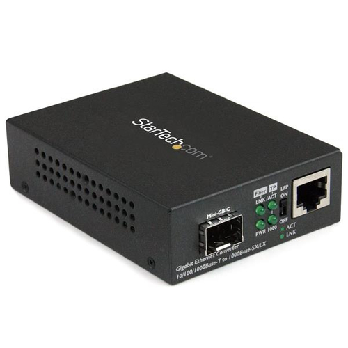 Fiber Media Converter with Open SFP Slot 