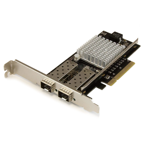 Startech Carte réseau PCIe 2 ports fibre 10 GbE - SFP+ et puce Intel - Adaptateur réseau - PCIe 2.0 x8 profil bas - 10GbE - 10GBase-LR, 10GBase-SR, 10GBase-LRM - noir - pour P/N: BNDTB10GI, BNDTB210GSFP, BNDTB310GNDP, BNDTB410GSFP, BNDTB4M2E1, BNDTBUSB314