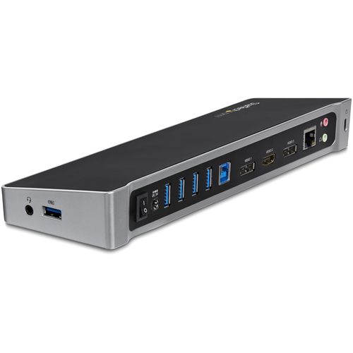 Startech Station d'accueil USB 3.0 triple affichage PC portable - Réplicateur de ports USB 3.0 universel avec 3 sorties vidéo - 4K - Station d'accueil - USB - 1GbE - pour P/N: ARMBARTRIO2, ARMTRIO, LTLOCK 