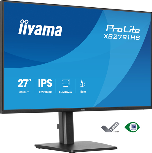 iiyama ProLite XB2791HS-B1 - Écran LED - 27" - 1920 x 1080 Full HD (1080p) @ 120 Hz - IPS - 350 cd/m² - 1500:1 - 1 ms - HDMI, DisplayPort - haut-parleurs - noir, mat 