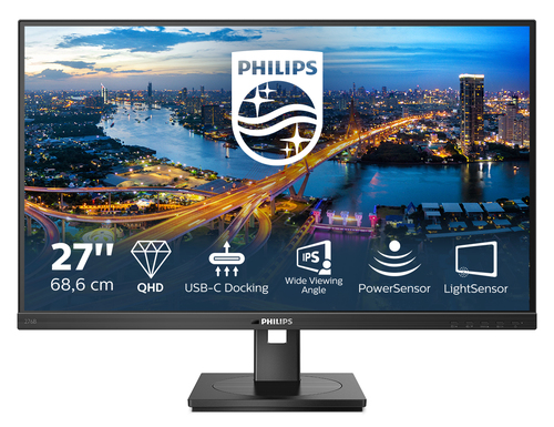 Philips 276B1 - Écran LED - 27" - 2560 x 1440 QHD @ 75 Hz - IPS - 350 cd/m² - 1000:1 - 4 ms - 2xHDMI, DisplayPort, USB-C - haut-parleurs - texture noire 