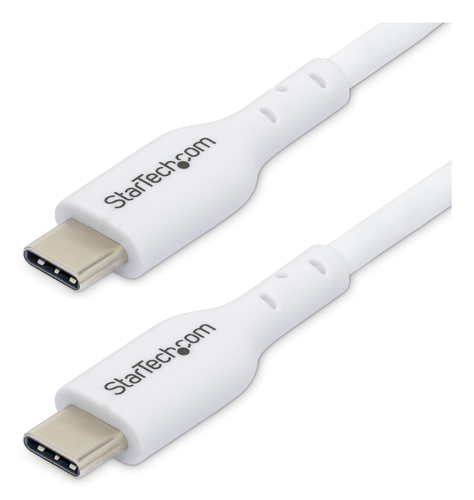 StarTech.com 2m (6.6ft) White USB-C Charging Cable, USB C Cable, USB 2.0 Type-C Laptop Charger Cord, 60W 3A Power Delivery, TPE Jacket, USB-C Data Transfer Cable, M/M - Câble USB - USB-C (M) pour USB-C (M) - USB 2.0 - 3 A - 2 m - USB Power Delivery (60W) 