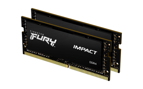 Kingston FURY Impact - DDR4 - kit - 64 Go: 2 x 32 Go - SO DIMM 260 broches - 3200 MT/s / PC4-25600 - CL20 - 1.2 V - mémoire sans tampon - non ECC - noir 