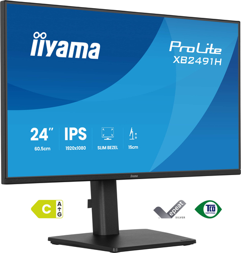 iiyama ProLite XB2491H-B1 - Écran LED - 24" (23.8" visualisable) - 1920 x 1080 Full HD (1080p) @ 120 Hz - IPS - 350 cd/m² - 1500:1 - 1 ms - HDMI, DisplayPort - noir, mat 