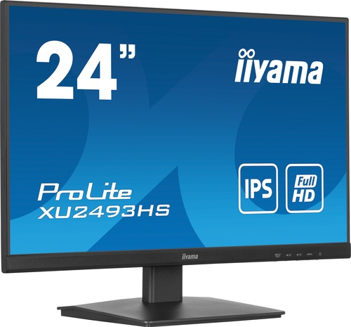 iiyama ProLite XU2493HS-B6 - Écran LED - 24" (23.8" visualisable) - 1920 x 1080 Full HD (1080p) @ 100 Hz - IPS - 250 cd/m² - 1300:1 - 0.5 ms - HDMI, DisplayPort - haut-parleurs - noir, mat 