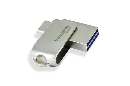 Integral 360-C Dual - Clé USB - 64 Go - USB 3.2 Gen 1 / USB-C 