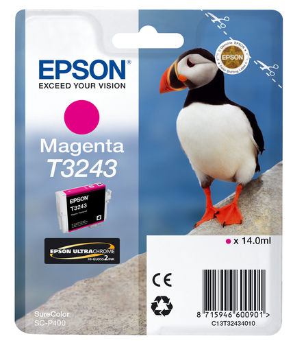 Epson T3243 - 14 ml - magenta - original - cartouche d'encre - pour SureColor P400, SC-P400 - disponible 15 jours 