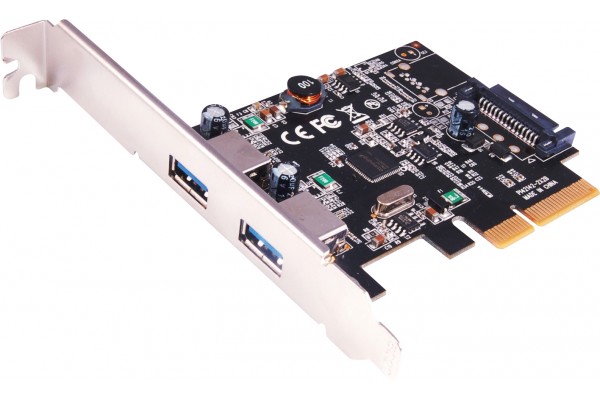 Carte contrôleur 2 ports USB-A en USB 3.1 Gen2 sur PCIe x4 