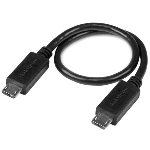 StarTech Câble USB OTG Micro USB vers Micro USB de 20 cm - Adaptateur USB On-The-Go - M/M - Noir - Câble USB - Micro-USB de type B (M) pour Micro-USB de type B (M) - USB OTG - 20.32 cm - noir