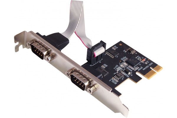 CARTE PCI EXPRESS 2 PORT SERIE DB9 avec kit Low profile 