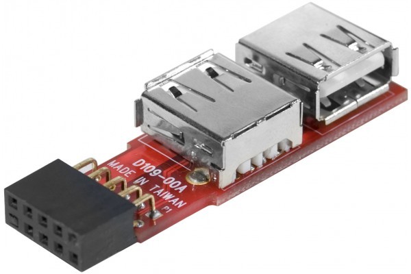 Adaptateur 2 ports USB 2.0 internes sur carte mère 