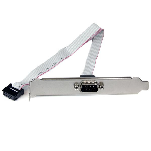 StarTech.com Plaque 40 cm série mâle 9 broches vers connecteur interne de carte mère 10 broches - Panneau série - DB-9 (M) pour IDC 10 broches (F) - 41 cm - gris 