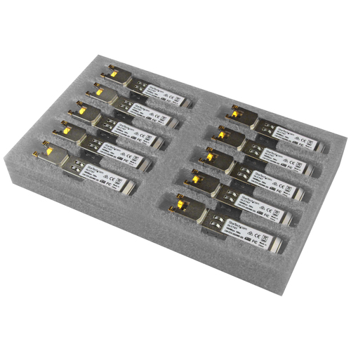 Startech Paquet de 10 modules de transceiver SFP Gigabit RJ45 en cuivre - Compatible Cisco GLC-T - Mini-GBIC en vrac - 1000Base-T - Module transmetteur SFP (mini-GBIC) (équivalent à : Cisco GLC-T) - 1GbE - 1000Base-T - RJ-45 - jusqu'à 100 m (pack de 10) 