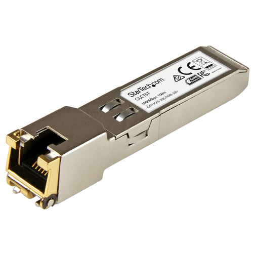 Startech Module de transceiver SFP Gigabit RJ45 en cuivre - Compatible Cisco GLC-T - 1000Base-T - Mini-GBIC - Module transmetteur SFP (mini-GBIC) (équivalent à : Cisco GLC-T) - 1GbE - 1000Base-T - RJ-45 - jusqu'à 100 m 
