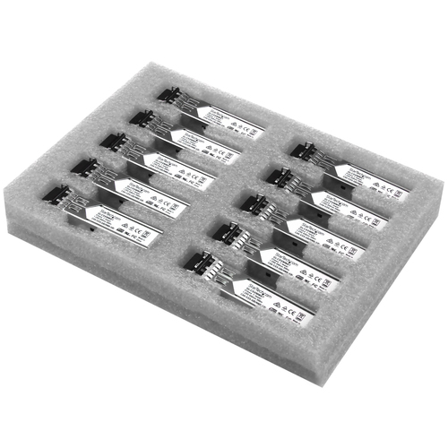 StarTech.com Paquet de 10 modules de transceiver SFP à fibre optique Gigabit - Compatible Cisco GLC-SX-MM - Multimode LC - 550 m - Module transmetteur SFP (mini-GBIC) (équivalent à : Cisco GLC-SX-MM) - 1GbE - 1000Base-SX - LC multi-mode - jusqu'à 550 m - 