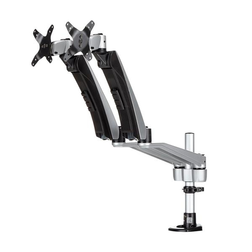 StarTech.com Desk Mount Dual Monitor Arm - Full Motion Articulating Arms - Premium Dual Monitor Stand - For up to 30" (19.8lb/9kg) VESA Mount Monitors - Tool-less Assembly - Steel & Aluminum - Kit de montage (support de montage pour bureau, serre-joint) -