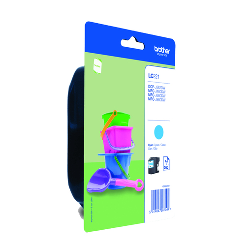 Brother LC221C - Cyan - original - blister - cartouche d'encre - pour Brother DCP-J562DW 