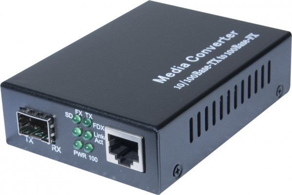 Convert. 1 RJ45 10/100 - 1 SFP Fibre 100FX 