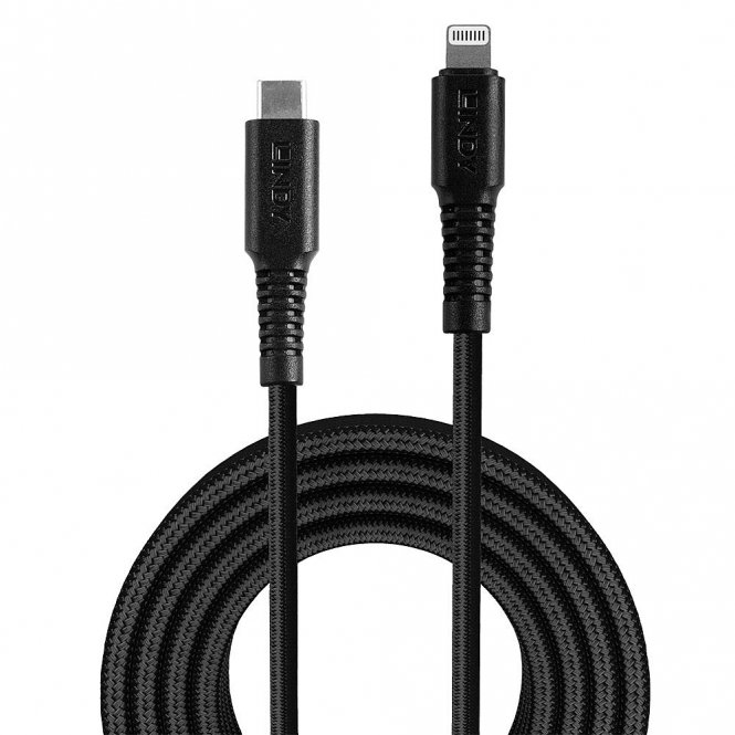Lindy Câble renforcé USB type C vers Lightning, charge & synchro, 0.5m 