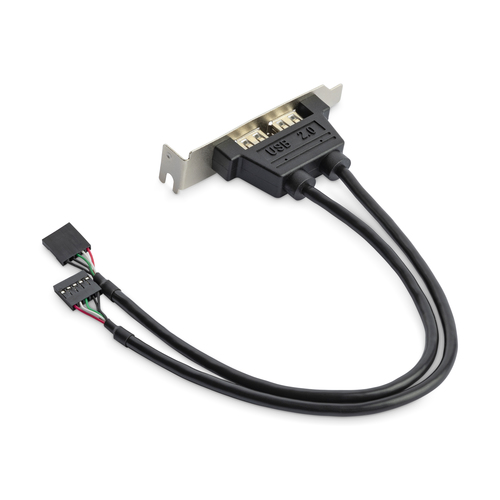 StarTech.com Câble adaptateur USB 2.0 IDC 5 broches vers plaque à 2 ports USB A - Faible encombrement - 2x IDC (F) - 2x USB 2.0 A (F) - Panneau USB - USB (F) pour connecteur en ligne 5 broches (F)