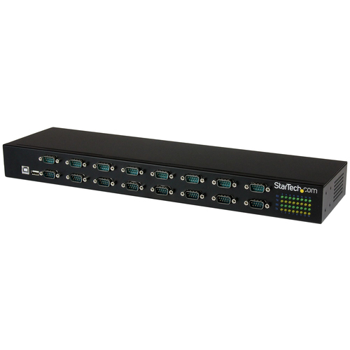 Startech Hub série RS232 à 16 ports - Adaptateur USB vers 16x DB9 RS232 à montage en rack avec installation en série - Adaptateur série - USB 2.0 - RS-232 x 16 - noir - disponible 24 / 48h 