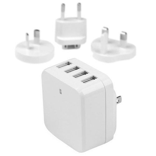 StarTech.com Chargeur mural USB à 4 ports avec Smart IC - (34 W/6,8 A) - Chargeur de voyage international - Adaptateur secteur USB - Blanc - Adaptateur secteur - 34 Watt - 6.8 A - 4 connecteurs de sortie (USB) - blanc - pour P/N: USBLT1MW, USBLT1MWS, USBL
