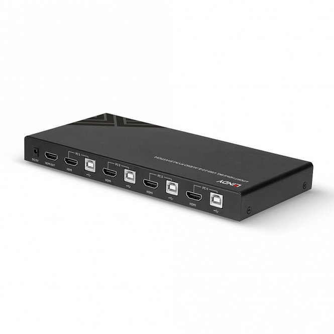 Lindy Switch KVM HDMI 4K60, USB 2.0 & Audio, 4 ports 
