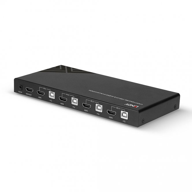 Lindy Switch KVM HDMI 4K60, USB 2.0 & Audio, 4 ports 