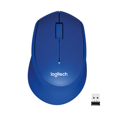 Logitech M330 SILENT PLUS - Souris - 3 boutons - sans fil - 2.4 GHz - récepteur sans fil USB - bleu 