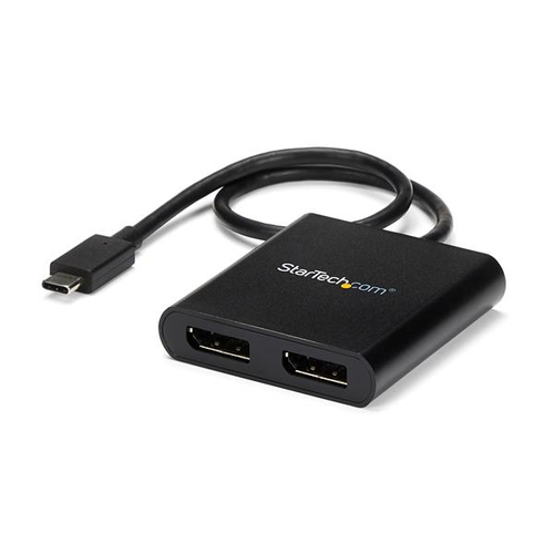 StarTech.com Hub MST USB Type-C vers 2x DisplayPort - Splitter / Répartiteur Multi Stream Transport USB-C vers 2 ports DP (MSTCDP122DP) - Adaptateur DisplayPort - USB-C (M) pour DisplayPort (F) - Displayport 1.2/Thunderbolt 3 - 38.6 m - alimentation USB, 