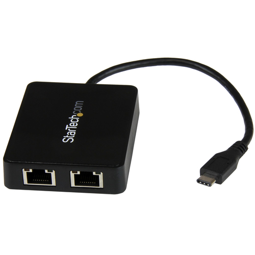 StarTech.com Adaptateur réseau USB-C vers 2 ports Gigabit Ethernet avec port USB 3.0 (Type-A) (US1GC301AU2R) - Adaptateur réseau - USB-C - Gigabit Ethernet x 2 + USB 3.0 - pour P/N: TB33A1C